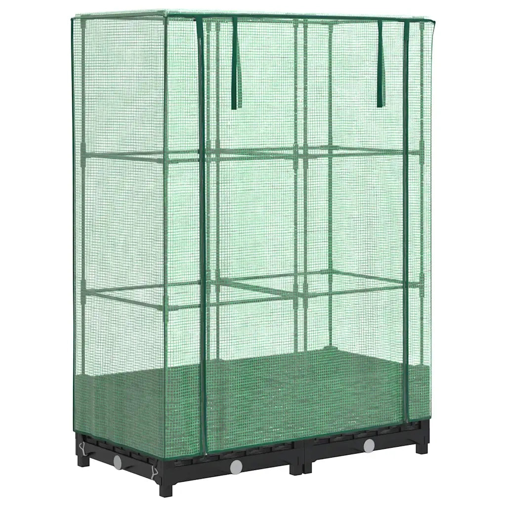 Fioriere | Cassetta per fiori | Letto Rialzato con Copertura Serra Effetto Rattan 80x40x123 cm