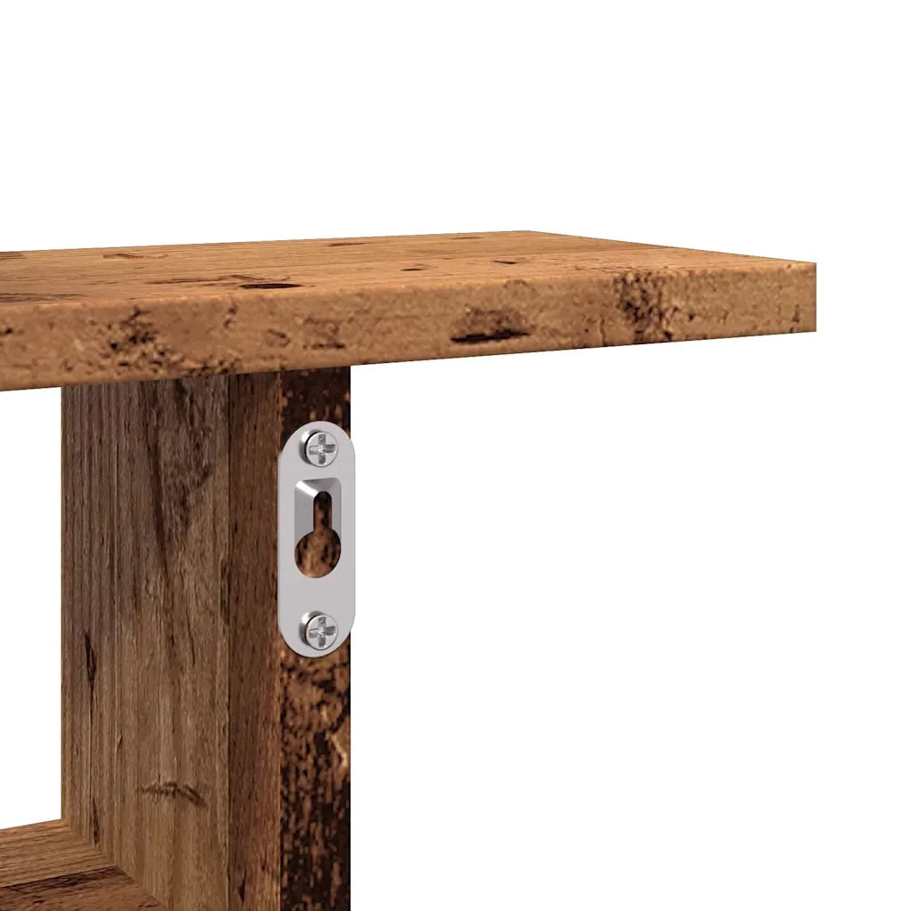 vidaXL Mensole da Parete 2pz Legno Vecchio 50x12x50 cm in Truciolato
