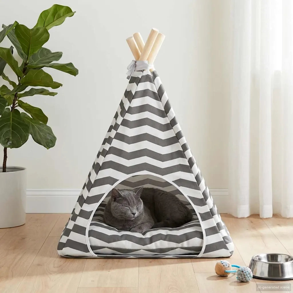 Tenda per animali con cuscino Bianco e Grigio 40 x 40 x 50 cm CFW6864551