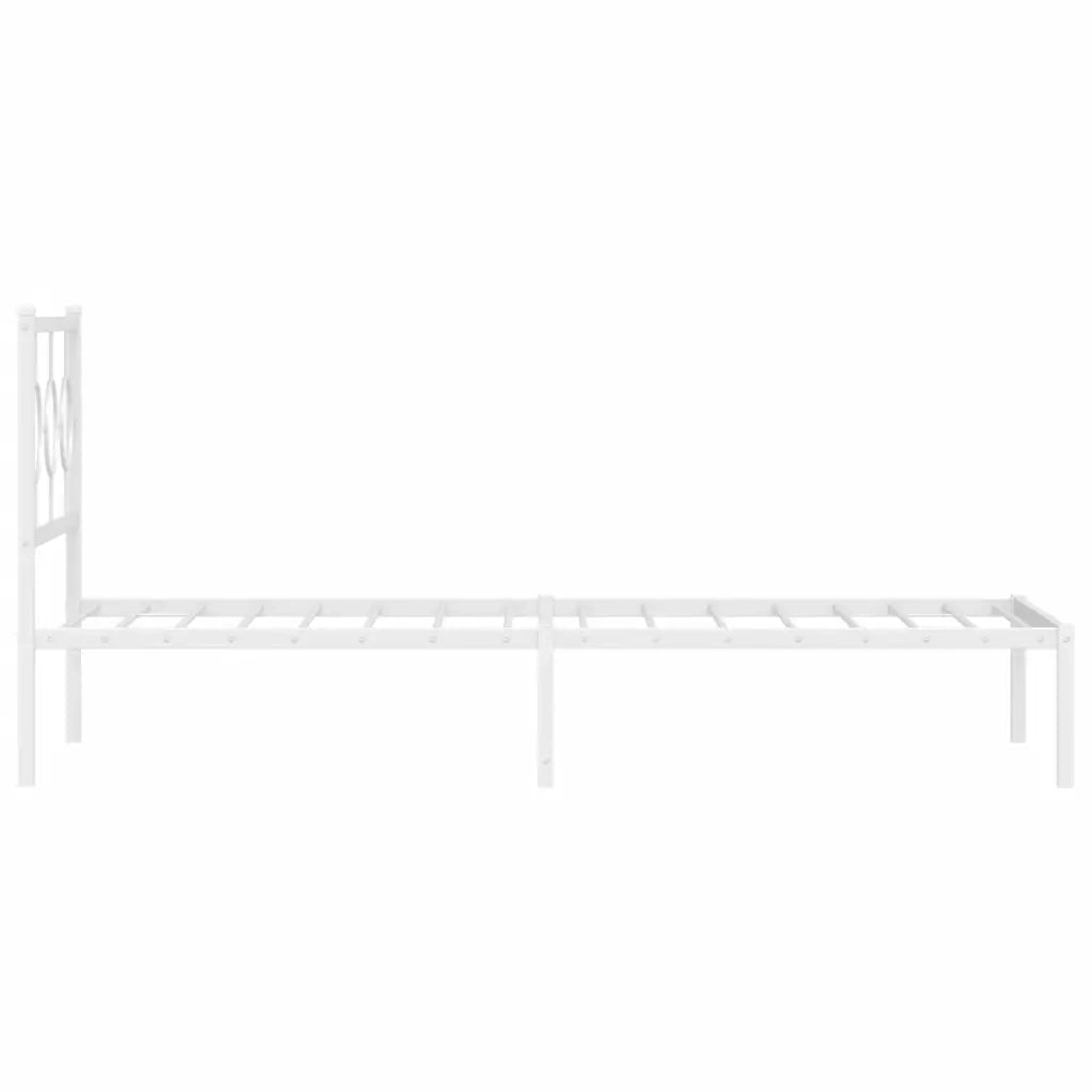 Giroletto con Testiera-Struttura Letto con testiera Metallo Bianco 90x200 cm 320530