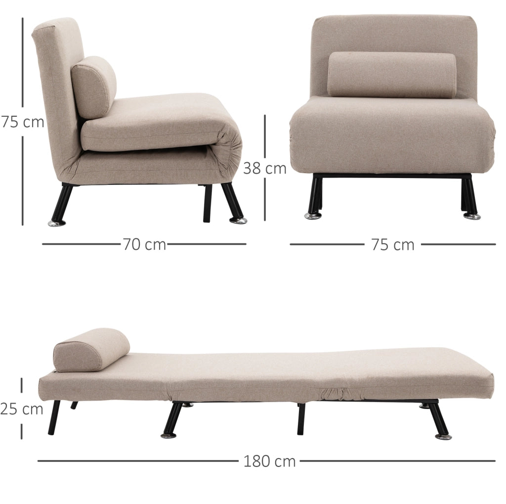 Poltrona letto beige pieghevole