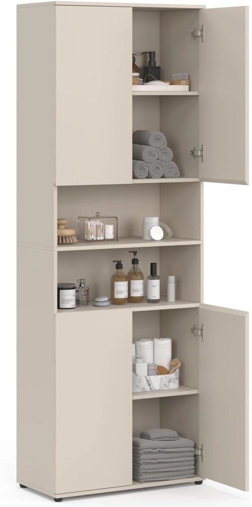 Mobile da bagno TOMI a 4 ante e 2 nicchie in legno beige