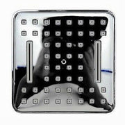 Trade Shop - Soffione Doccia Quadrato 10 Cm Ugelli Fori Bagno Miscelatore Con Attacchi 69285 -