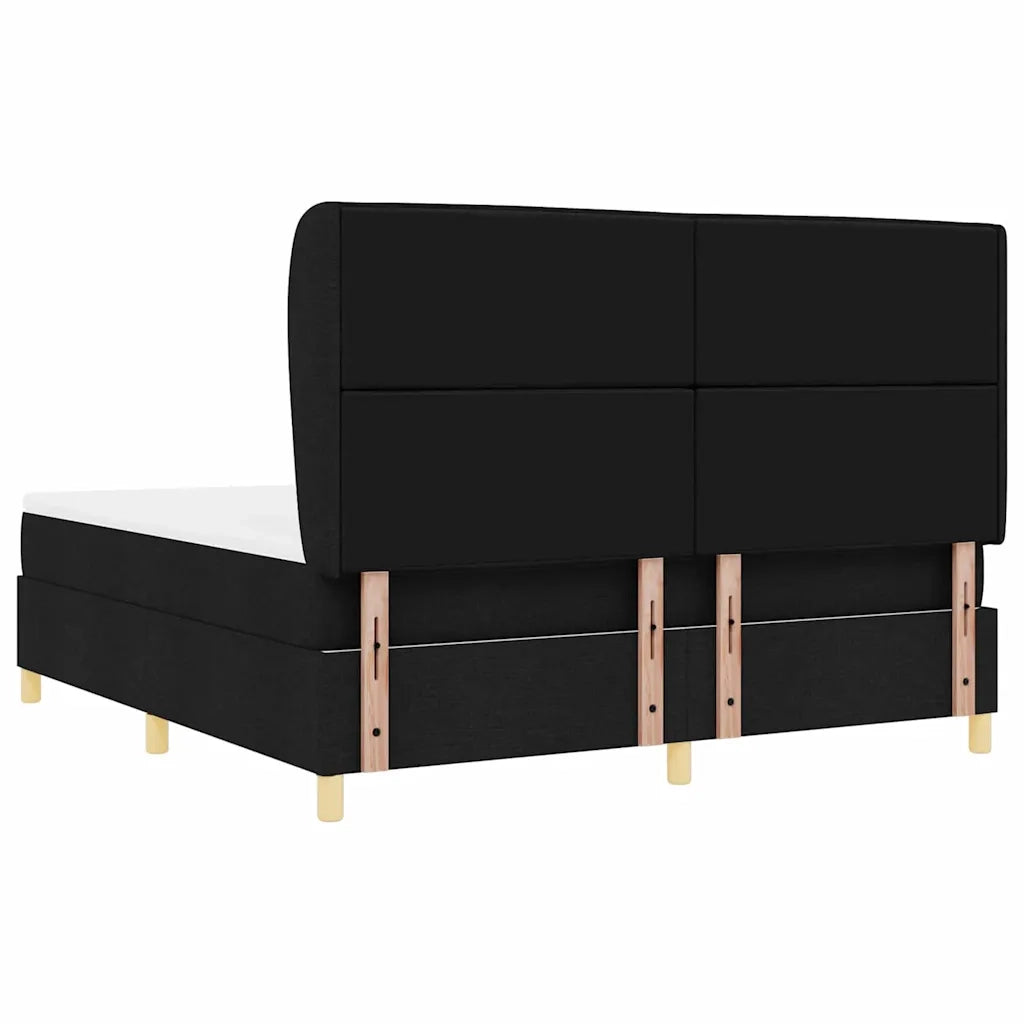 Letto a molle con testiera Nero 200 x 180 cm Tessuto 3340706