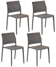 Set 4 Sedie 55x52,5xH81 cm in Polipropilene Venus Visone
