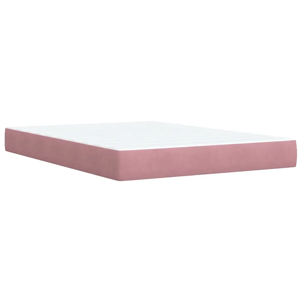 Giroletto a Molle con Materasso Rosa 160x200 cm in Velluto 3294693