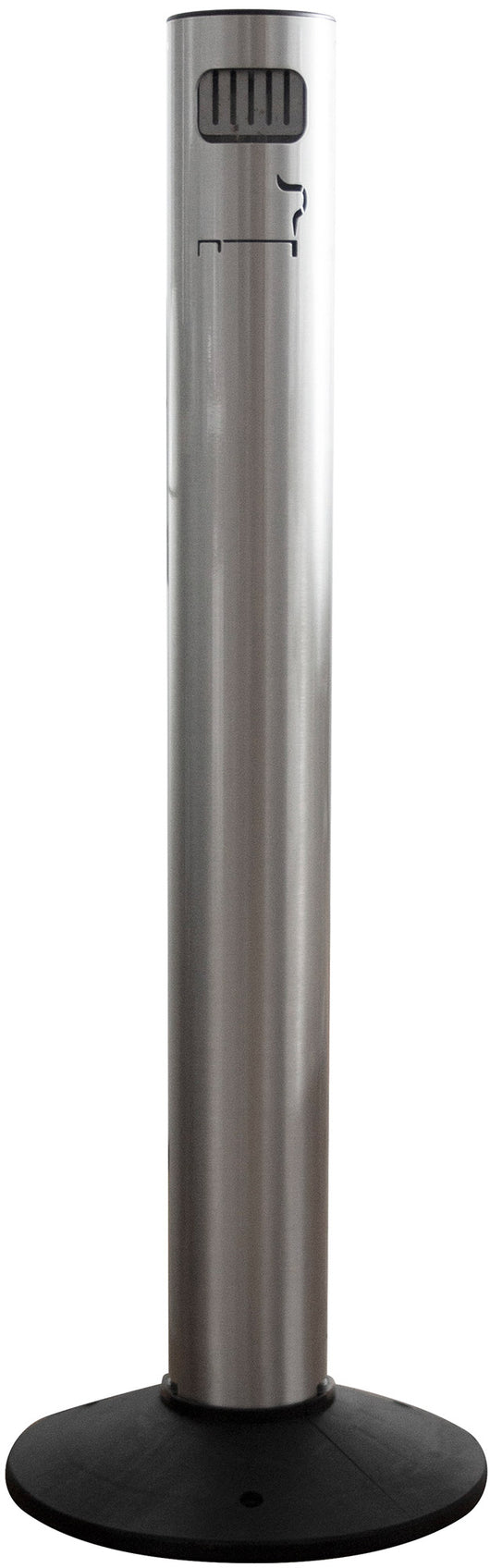 Posacenere a Colonna Ø11,7xh105 cm in Alluminio con Contenitore Interno Argento