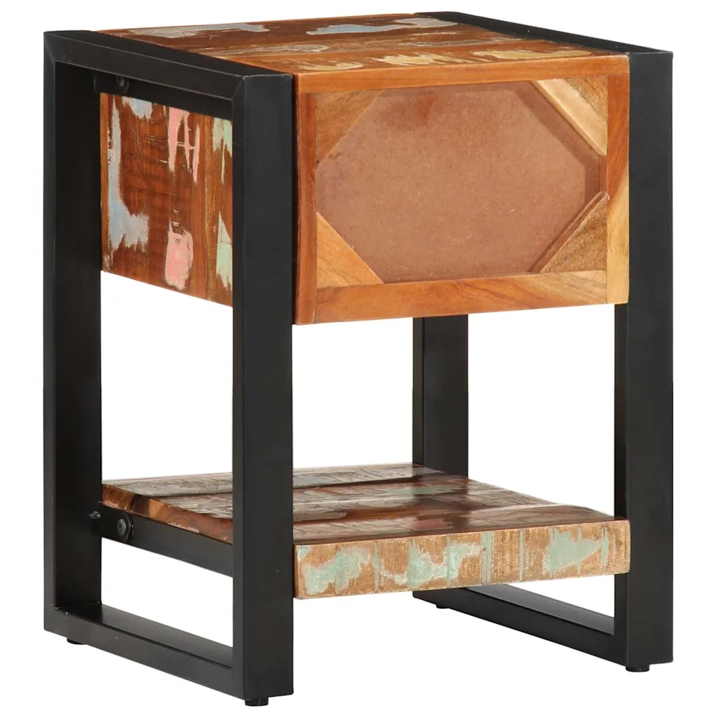 Comodini 2 pz-Set di 2 Tavolino da notte Multicolore in Legno Massello di Mango Grezzo 548144