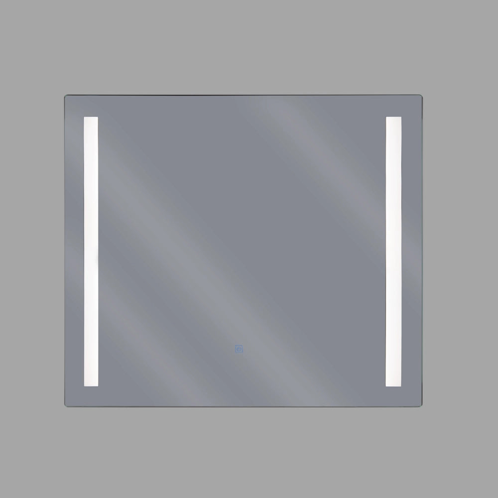 Specchio da Parete con LED in Vetro Trasparente 60 x 70 cm Rettangolare Illuminato
