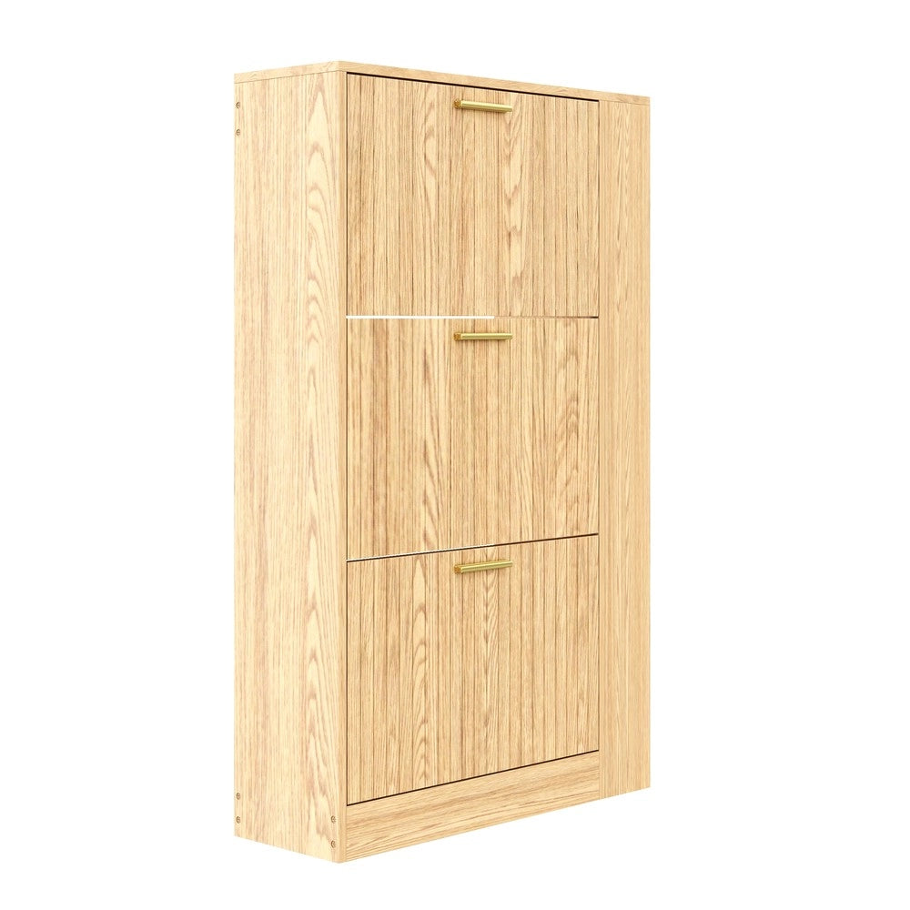 Scarpiera in Legno 3 Ante con Ripiani Aperti ¨C MINIMAL ¨C Bianco