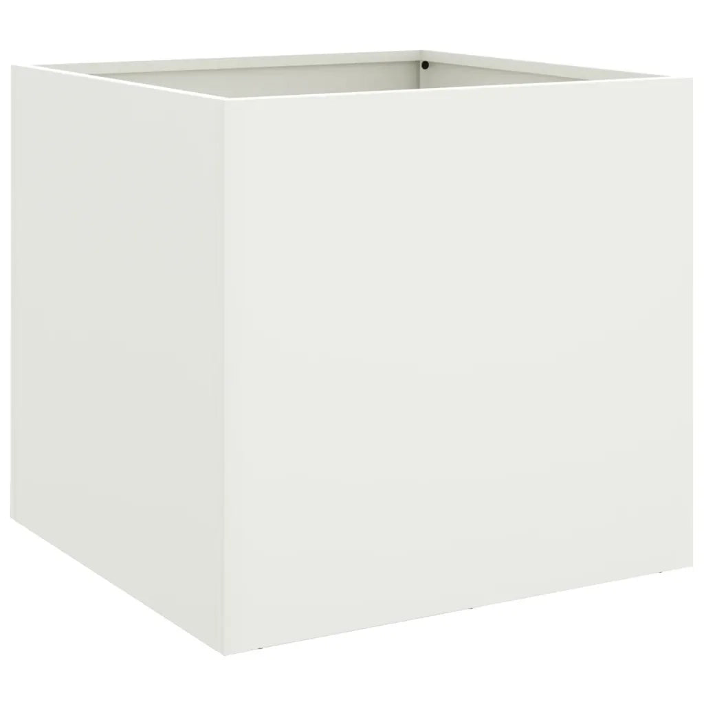 Fioriere 2 pz Bianche 42x40x39 cm in Acciaio 841550