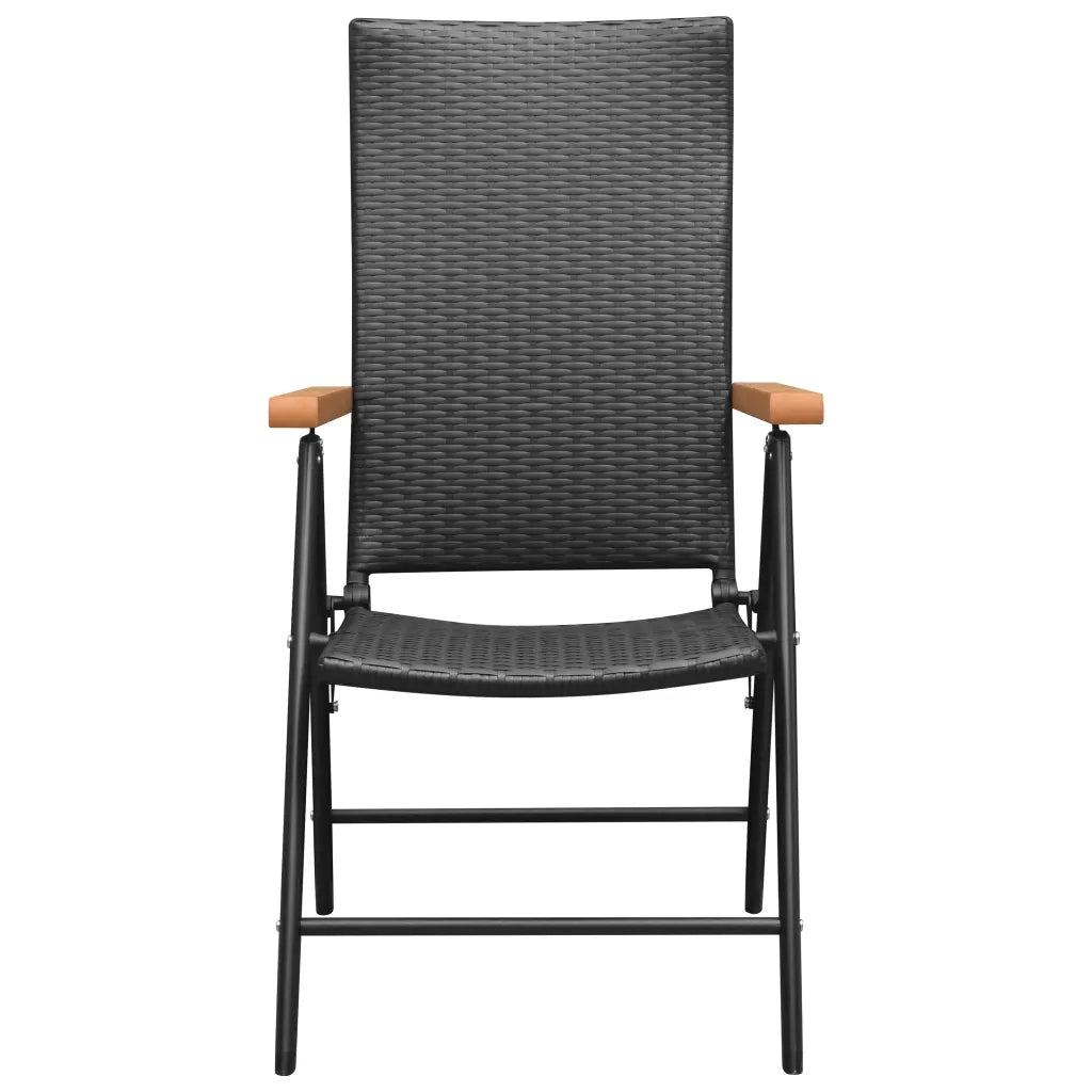 Sedie da Giardino 4 pz in Polyrattan Nero 313106