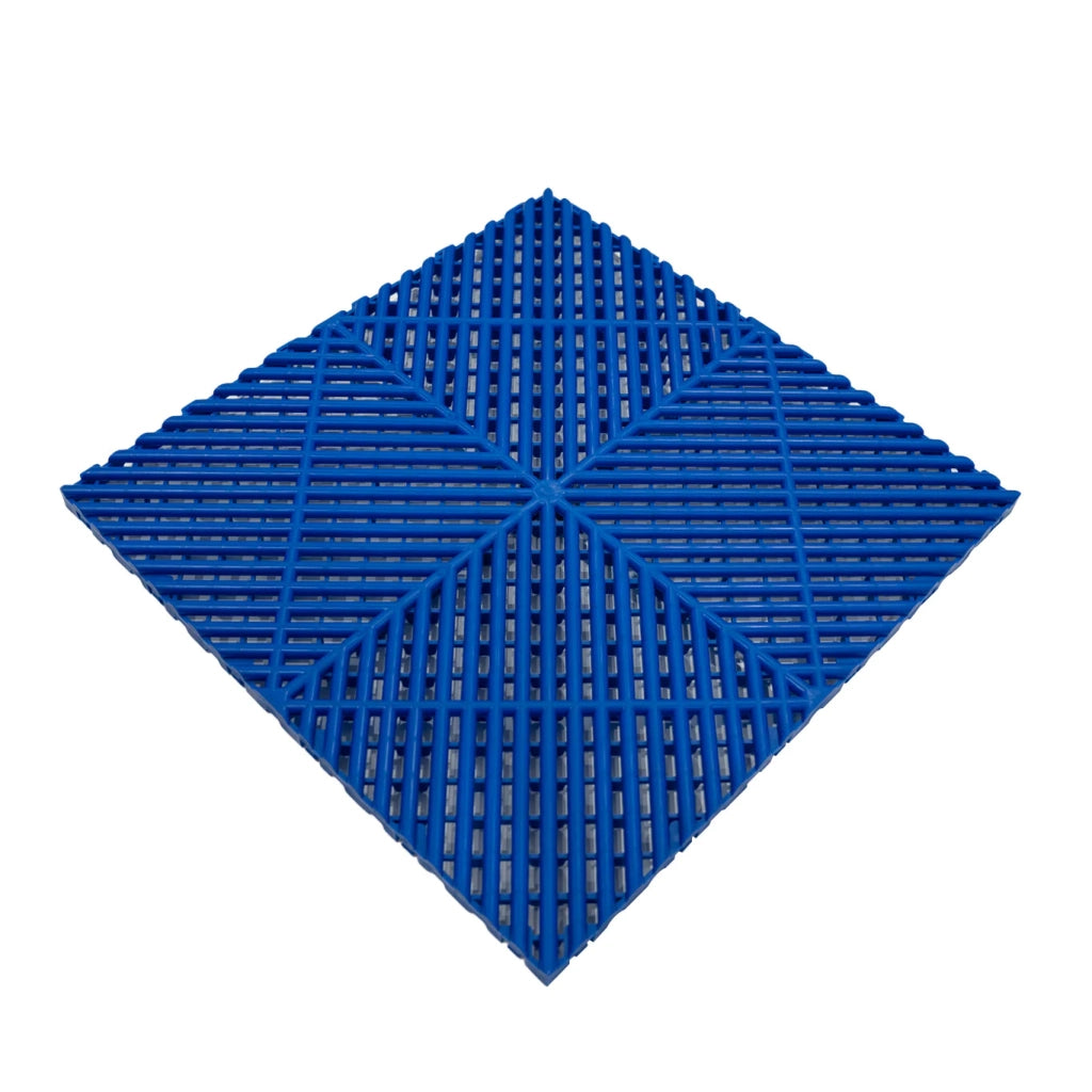Piastrelle a incastro ventilate Blu 3,2m x 6m per garage e officine, antiscivolo.