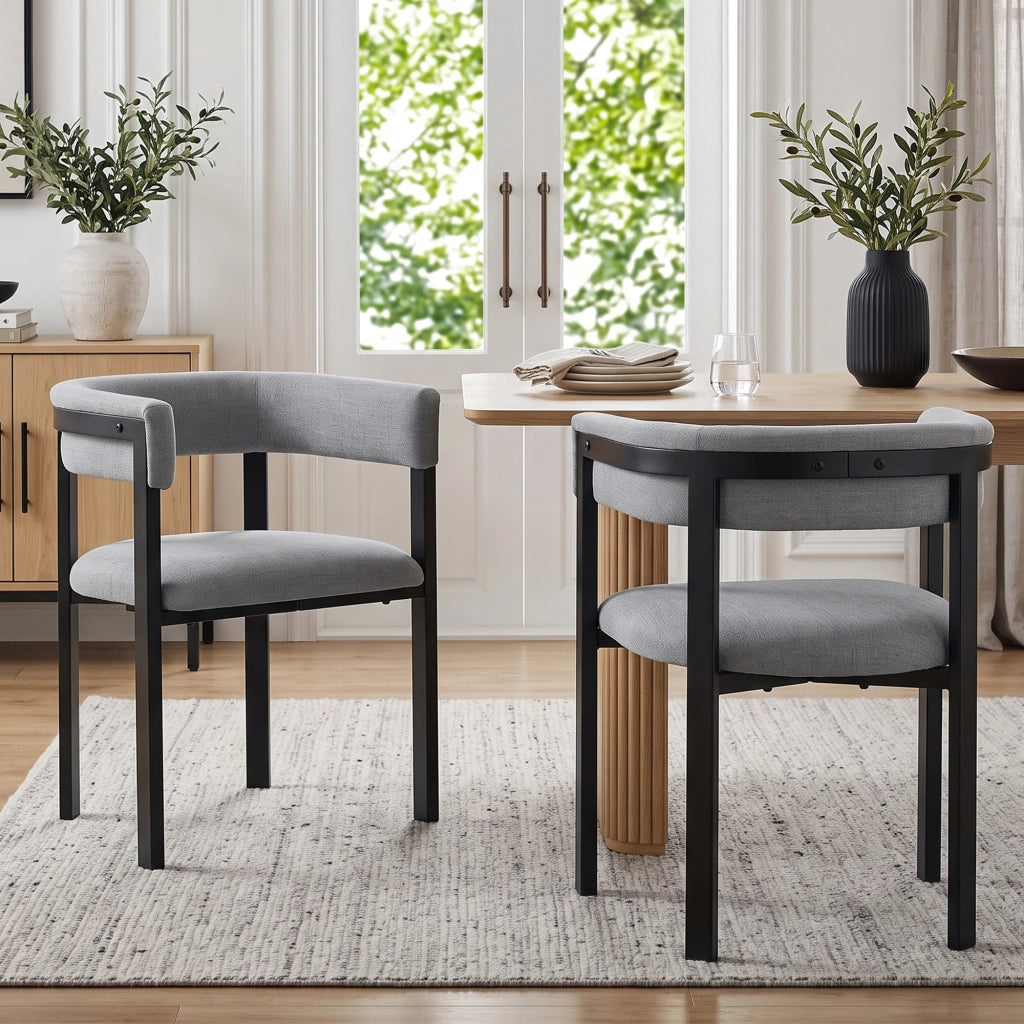 SEDIA da pranzo Set da 6 pezzi 61x50x76 cm Chenille Grigio