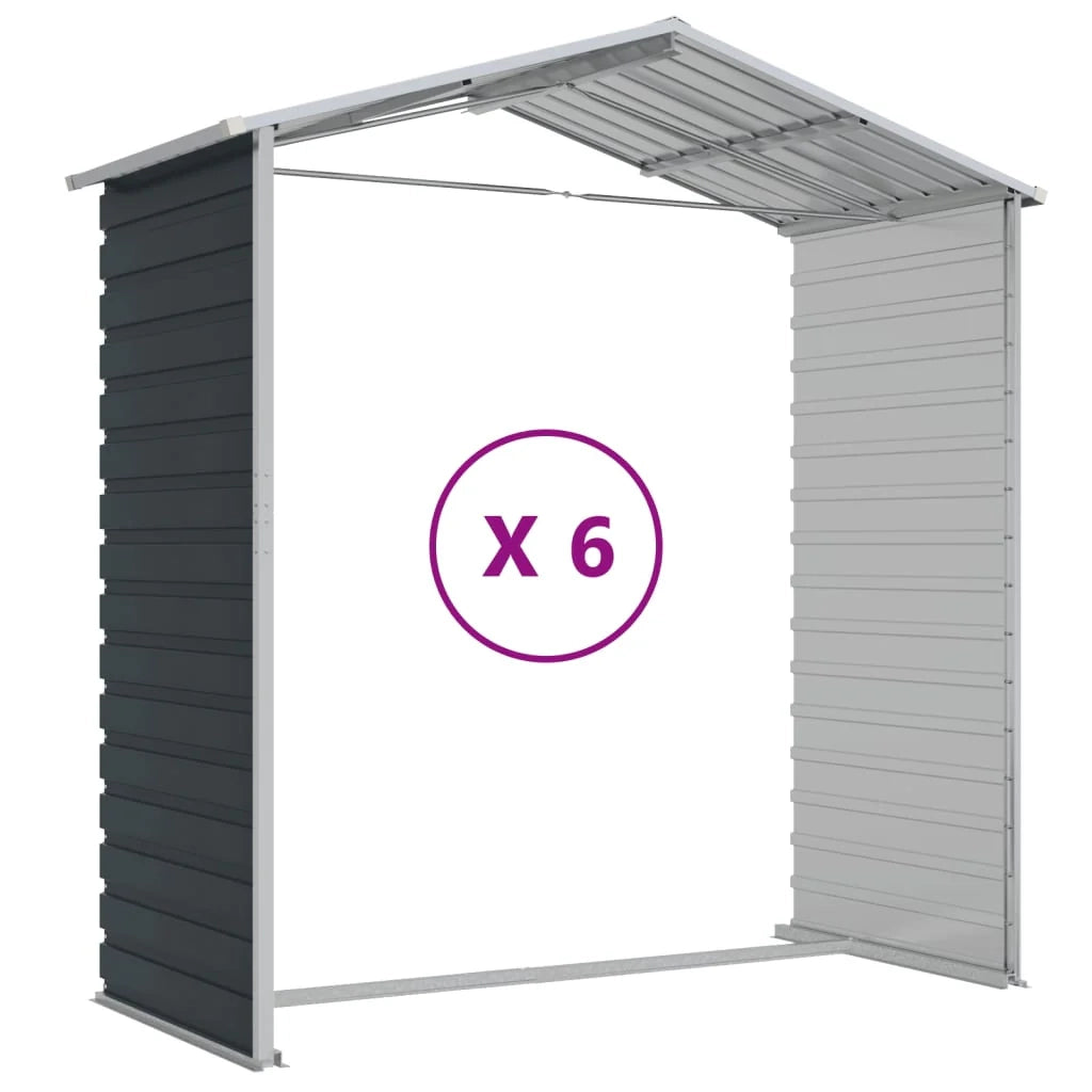 Casetta da giardino cabina ripostiglio casetta da esterno robusta casetta per attrezzi 191 x 555 x 198 cm acciaio zincato antracite 02_0022188