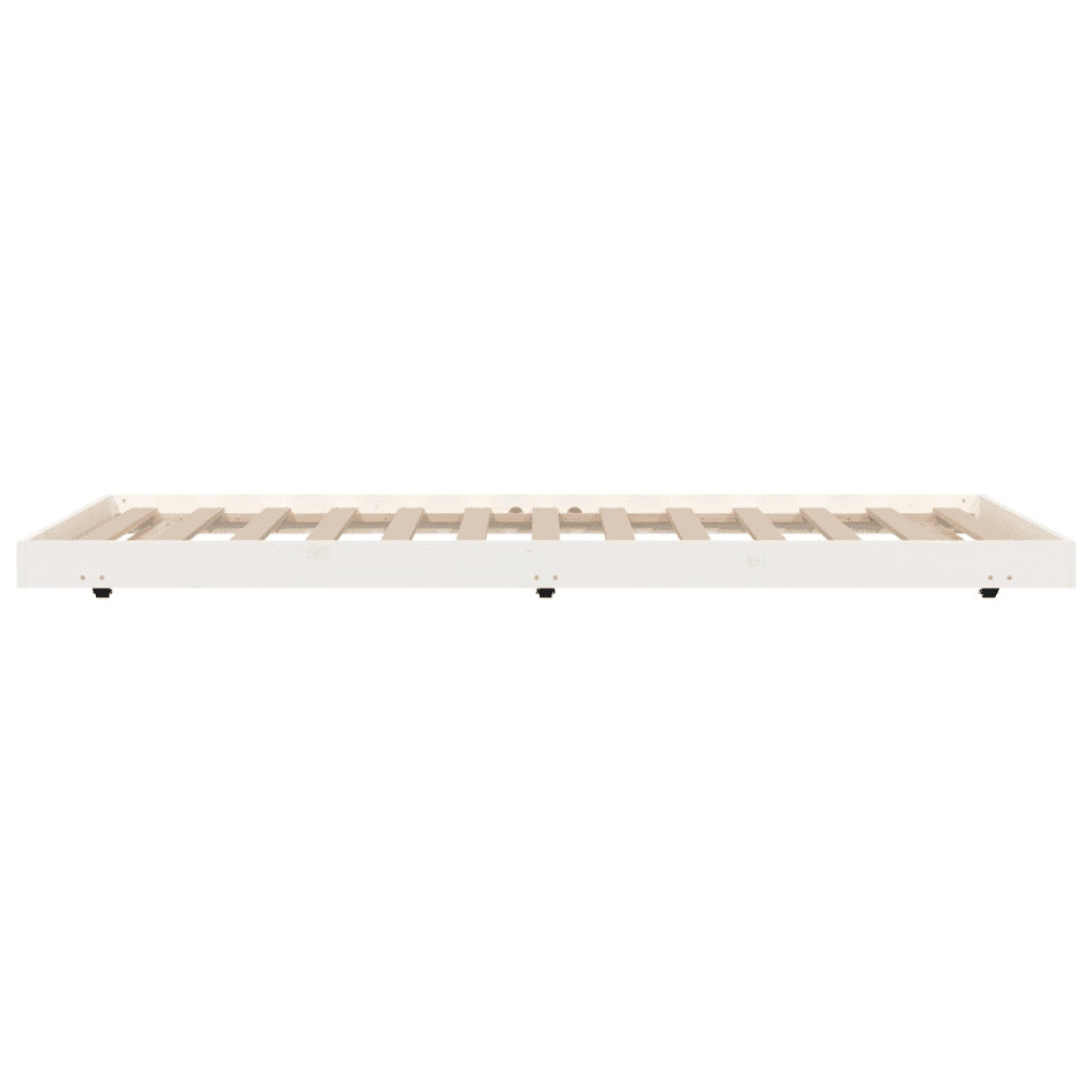 Giroletto senza Materasso Bianco 90x200 cm Legno Massello Pino
