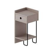 Cedro, Comodino un Cassetto, 32x30x61h cm Grigio Tortora