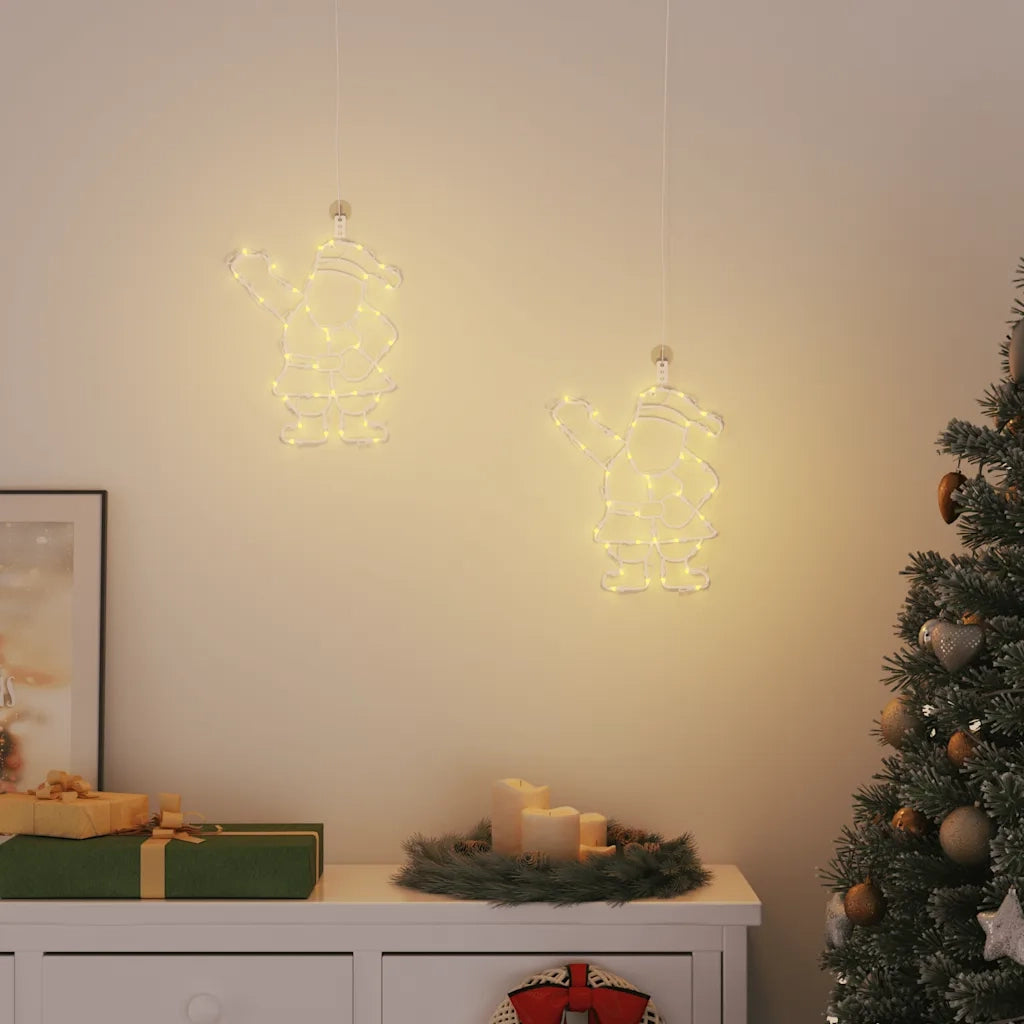 Luci di Natale Babbo Natale 2 pz 35 LED Bianco Caldo 4019598