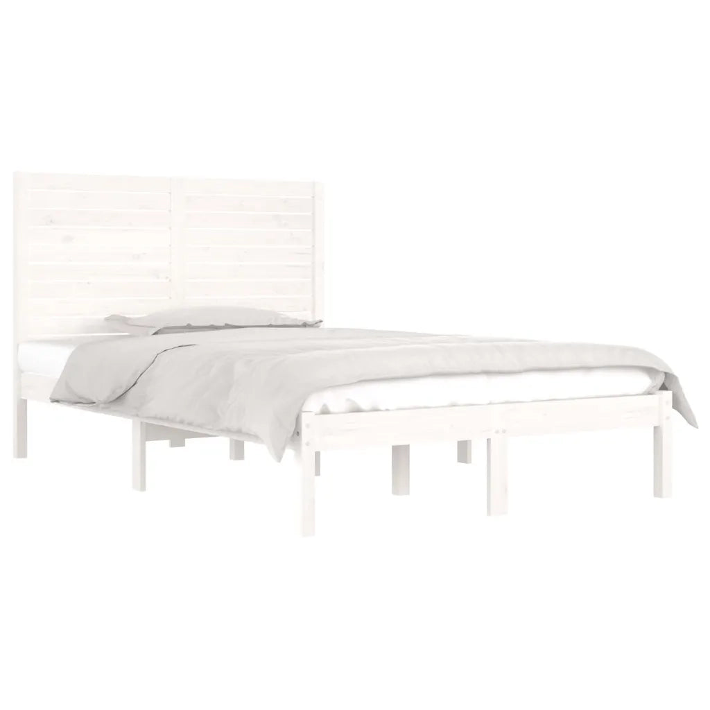 Giroletto-Struttura Letto Bianco in Legno Massello 135x190 cm Double 380561