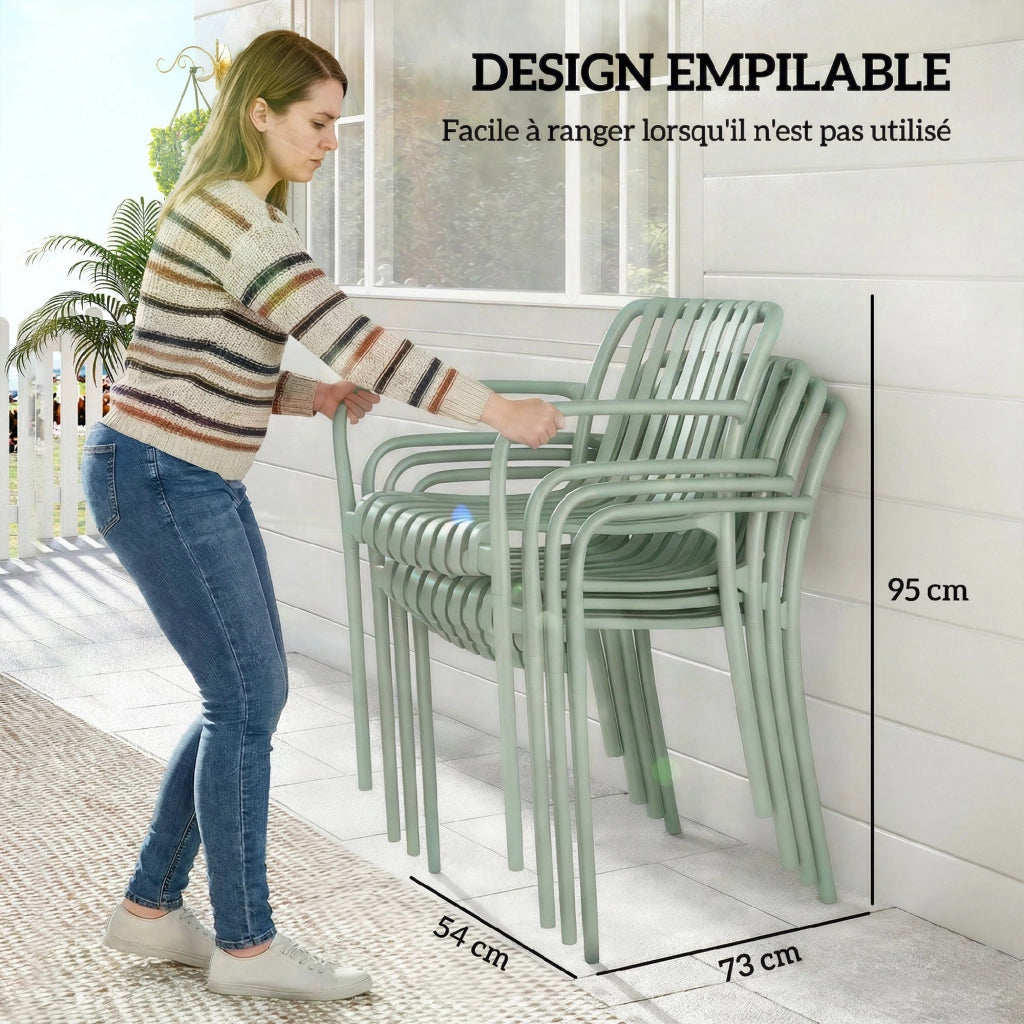 Sedia da Giardino Imbottita ¨C Minimal ¨C Grigio Verde 44x52x83 cm