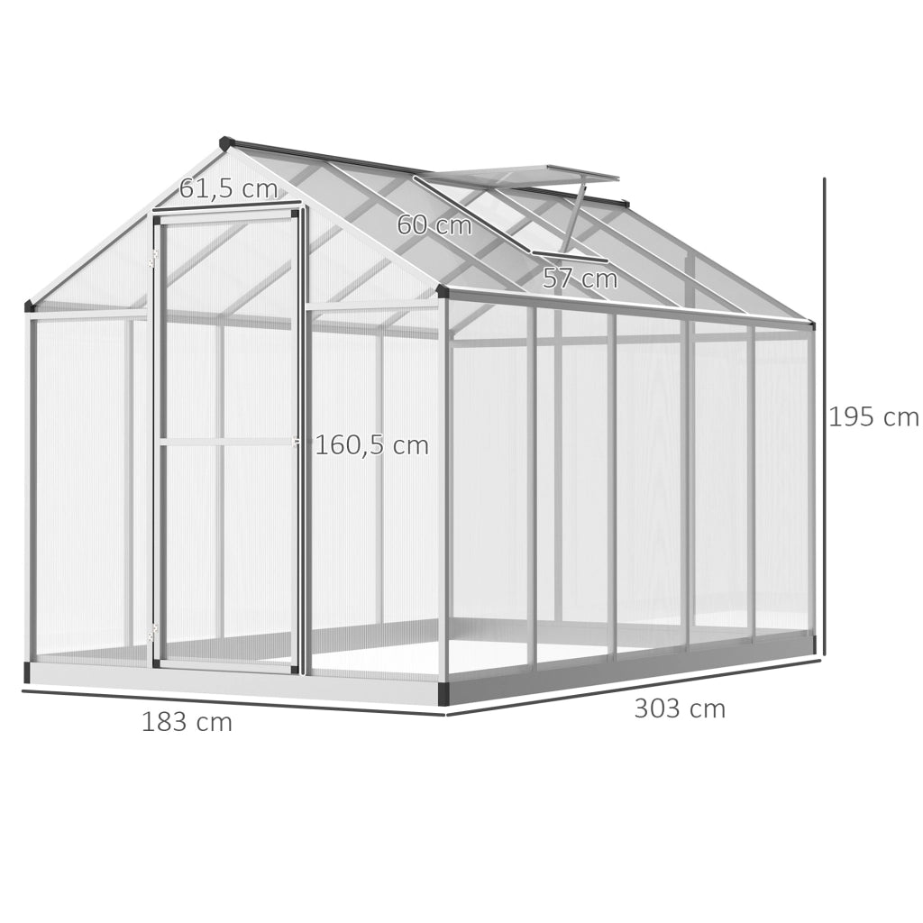 Serra da Giardino ¨C Zephmum ¨C Alluminio Policarbonato Grigio 300x200x200 cm