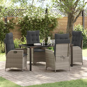 Set da Pranzo per Giardino 5 pcs Grigio chiaro polyrattan 3380522
