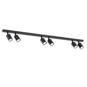 Plafoniera Moderna 6 Luci Faretti Khnum In Acciaio Nero