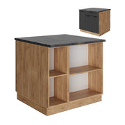 Vicco isola cucina Grigio scuro 90 cm con cassetto, senza piano di lavoro