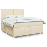 Giroletto a Molle con Materasso Crema 180x200 cm in Tessuto