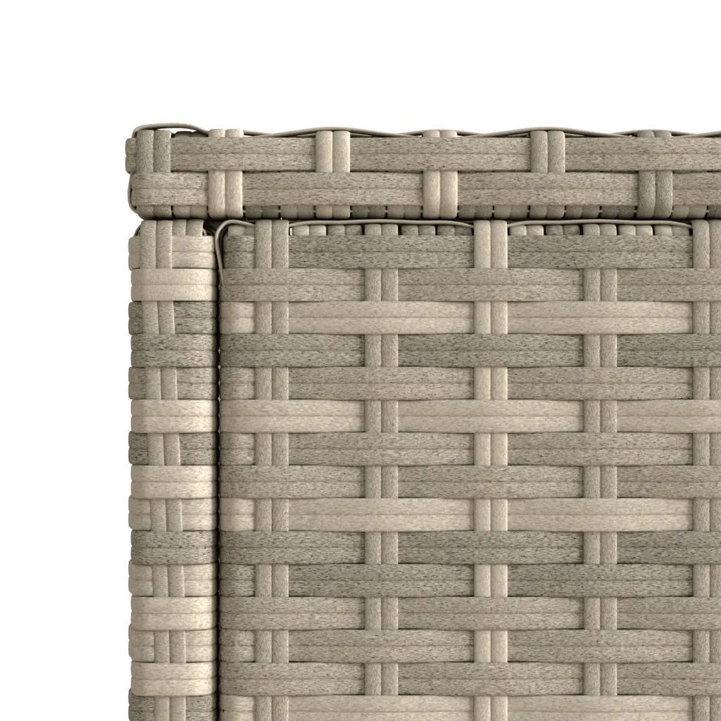 Tavolo Giardino | Tavolino da esterno Piano Vetro Grigio Chiaro 58x27,5x55 Polyrattan