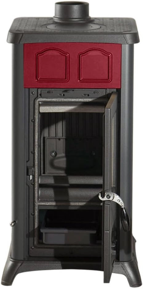 STUFA A LEGNA NORDICA GEMMA ELEGANCE BORDEAUX DIM. 46x49xH84 CM