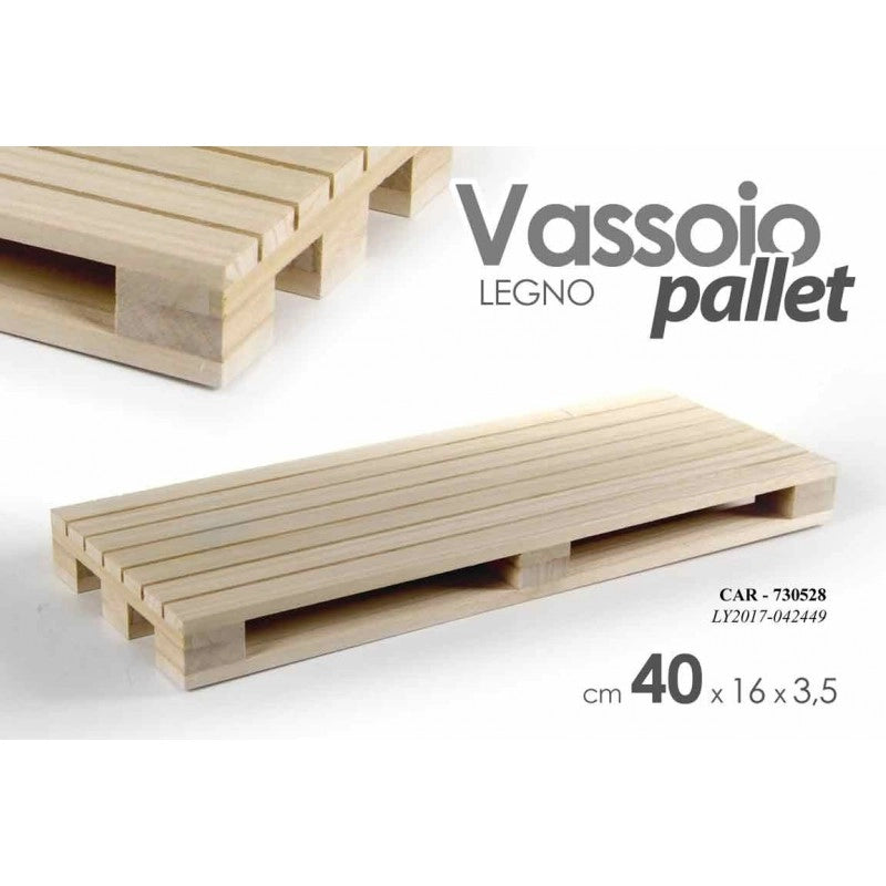 24x Vassoio in legno mini pallet 40 x 16 x 3.5 h