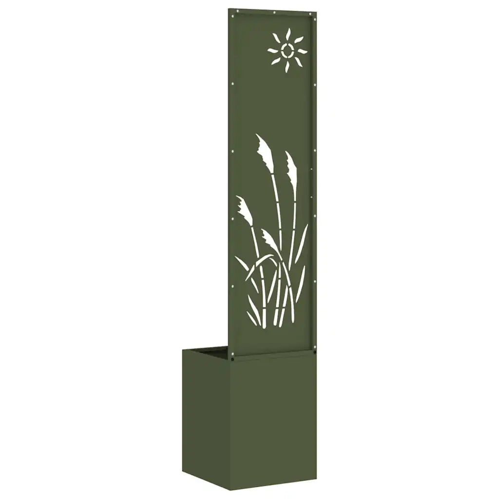 vidaXL Vaso da Giardino con Pannello Decorativo Oliver verde