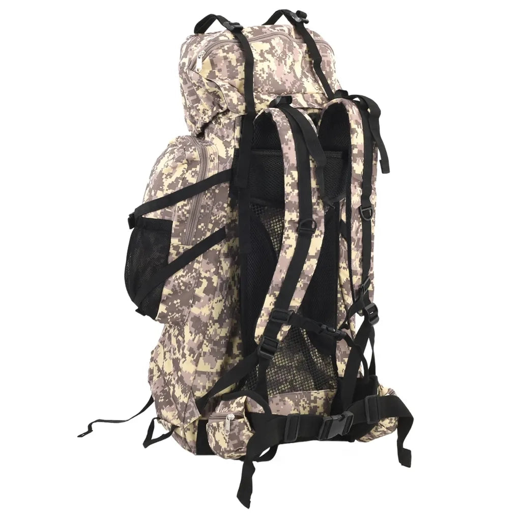 Zaino da Trekking Cammello Mimetico 60 L in Tessuto Oxford