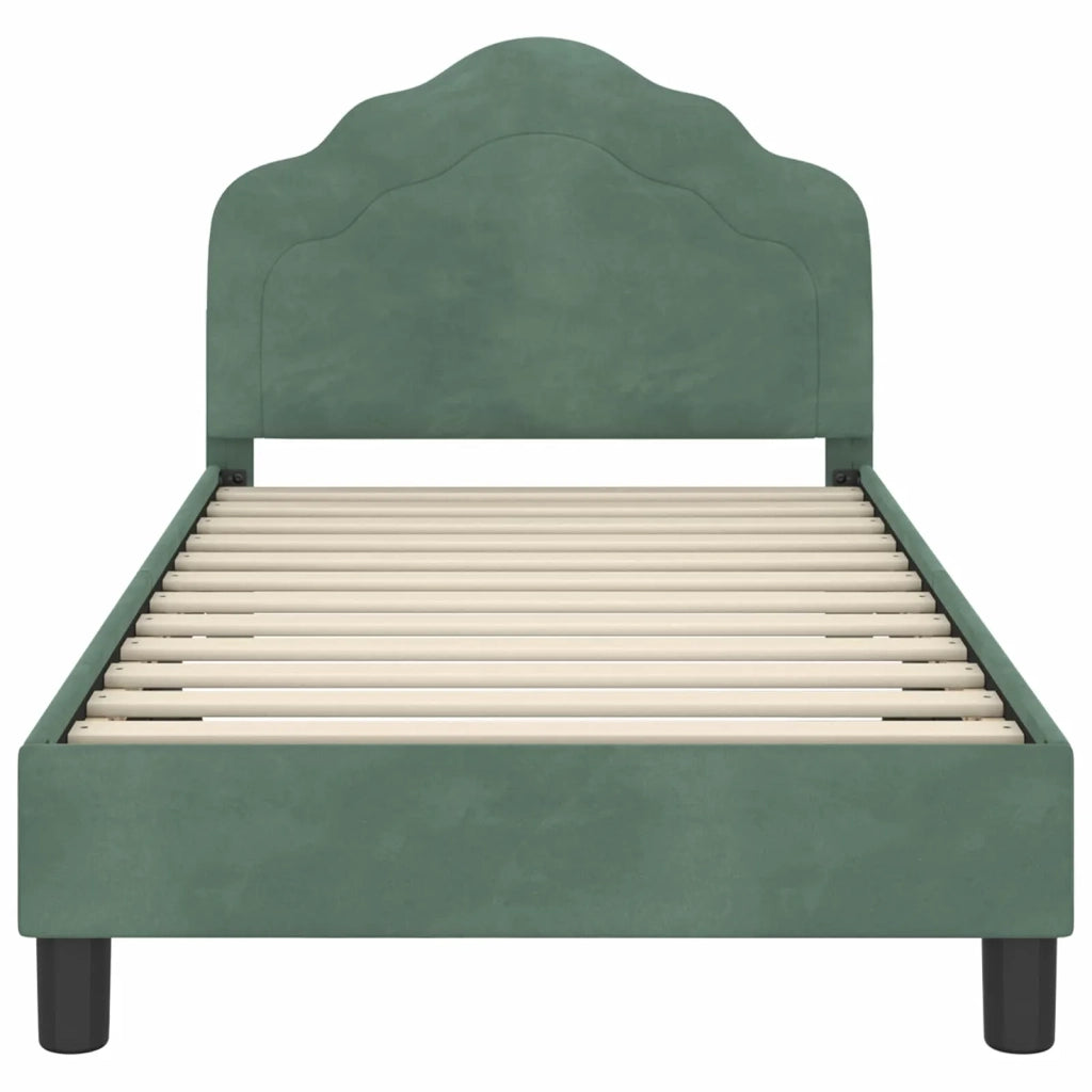 Struttura letto Bambini | Letto Infantile | Lettino con testata Verde Mare 80 x 160 cm