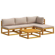 Set di divani 5 pz Naturale Legno di Acacia Massello 3417216