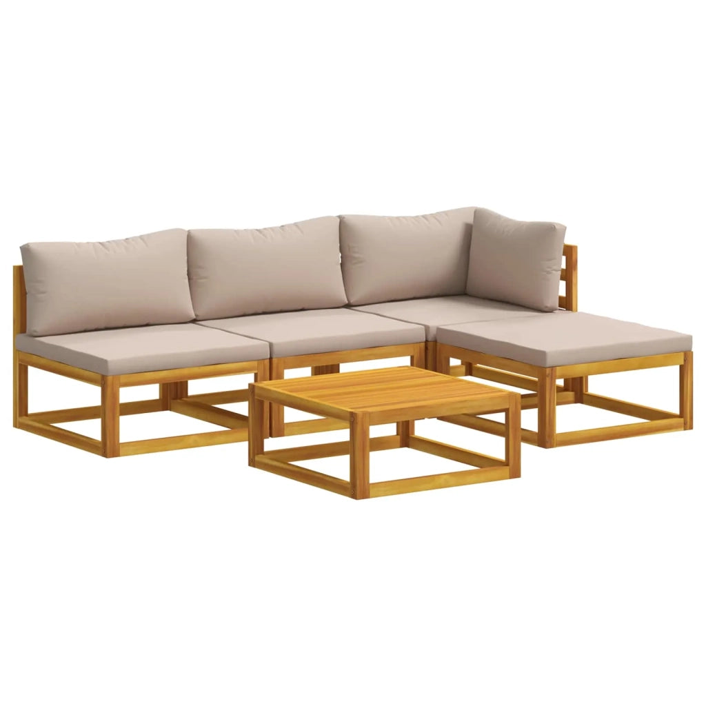 Set di divani 5 pz Naturale Legno di Acacia Massello 3417216