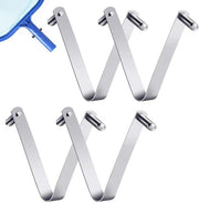 Clip per Piscina a V - Clip in Acciaio Inossidabile - 4 Pezzi - Sostenibile - Adatto per Bastoni di Piscina Standard - Attacco Facile - Clip per Paletto