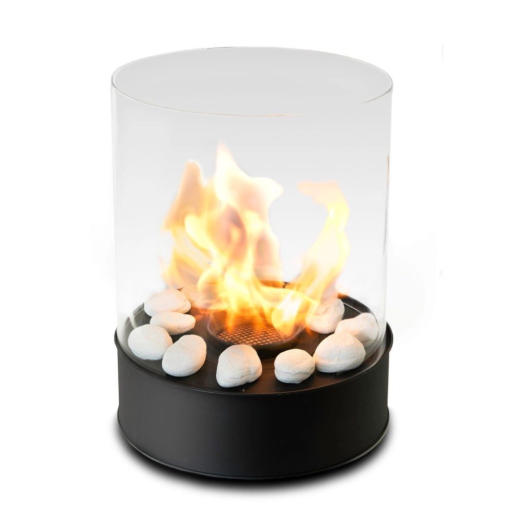 Planika - Biocamino da Tavolo Chantico Glassfire Caminetto a Bioetanolo Portatile con Tecnologia Commerce, Cilindrico in Vetro
