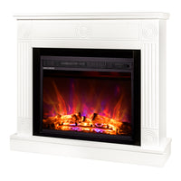 Camino Elettrico da Pavimento 80x95x27 cm Effetto Fiamma 1500W Bonita & Lorance Bianco/nero