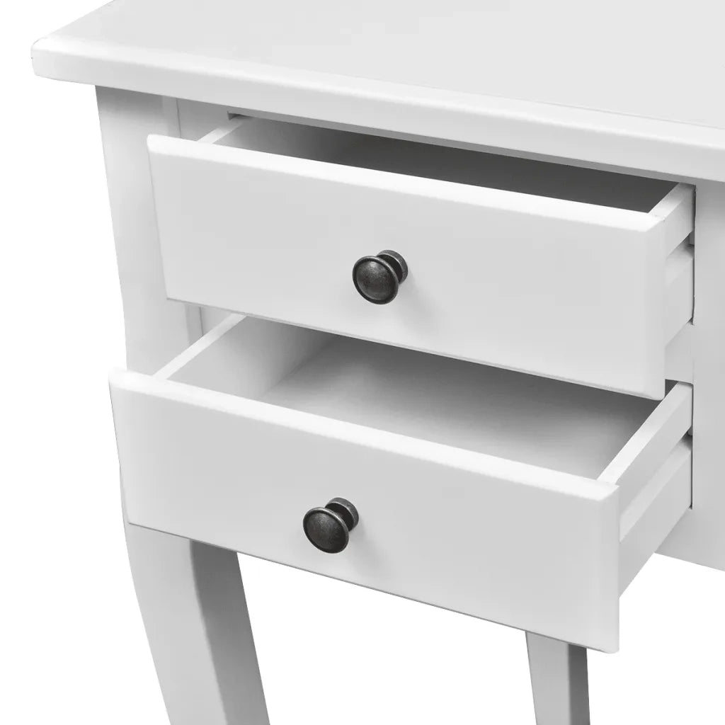 Scrivania in Stile Francese Legno con Gambe Curve e 5 Cassetti 241734