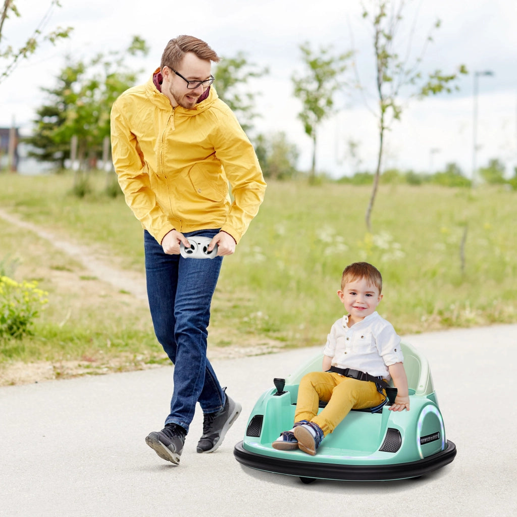 Autoscooter per bambini con rotazione 360¡ã ¨C zephmum ¨C verde, LED, musica, clacson, 2 km/h