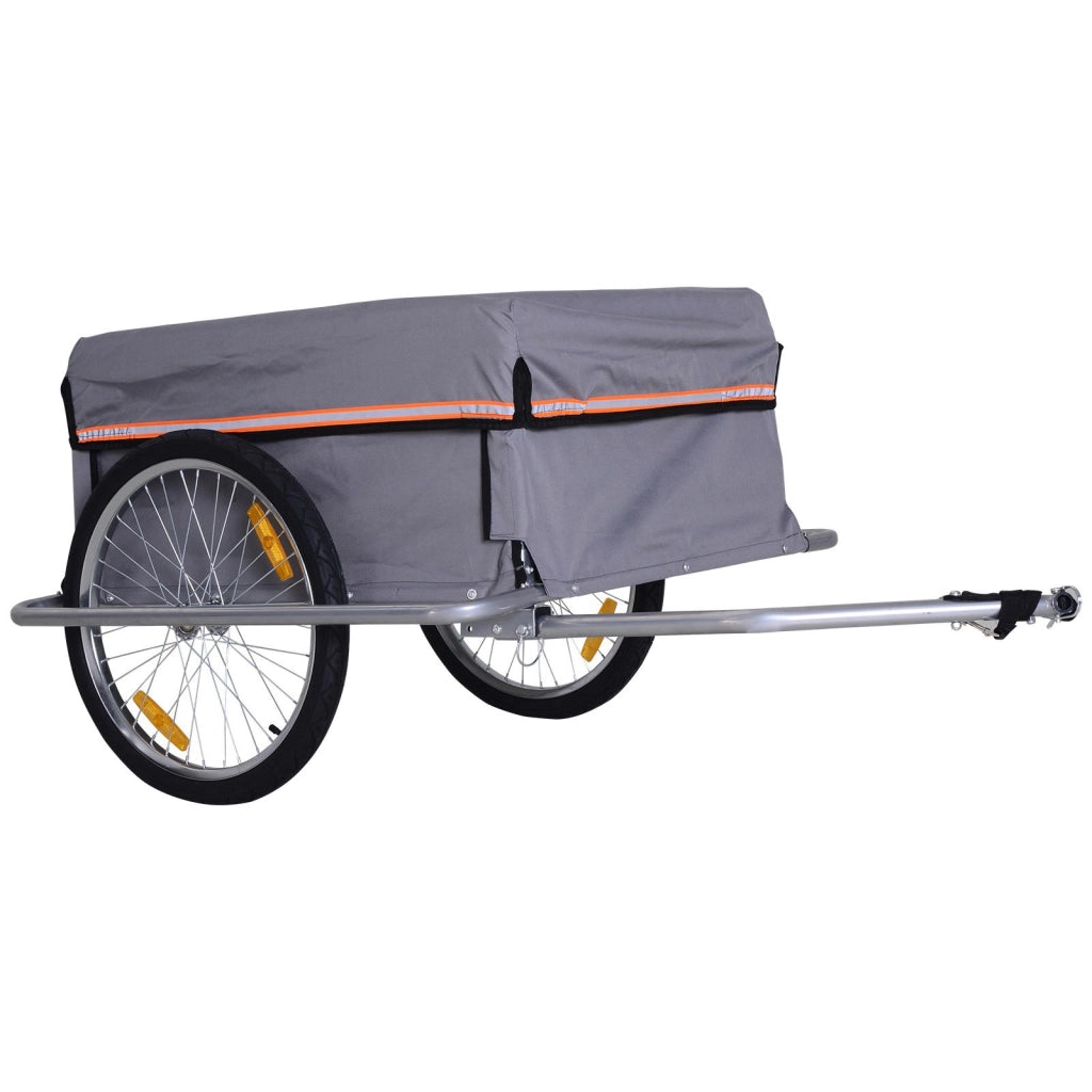 Rimorchio per Bici da Carico Pieghevole in Acciaio con Gancio Ruote da 20 Pollici Carrello Portapacchi Bici 140 x 88 x 60 cm Portata 40 kg