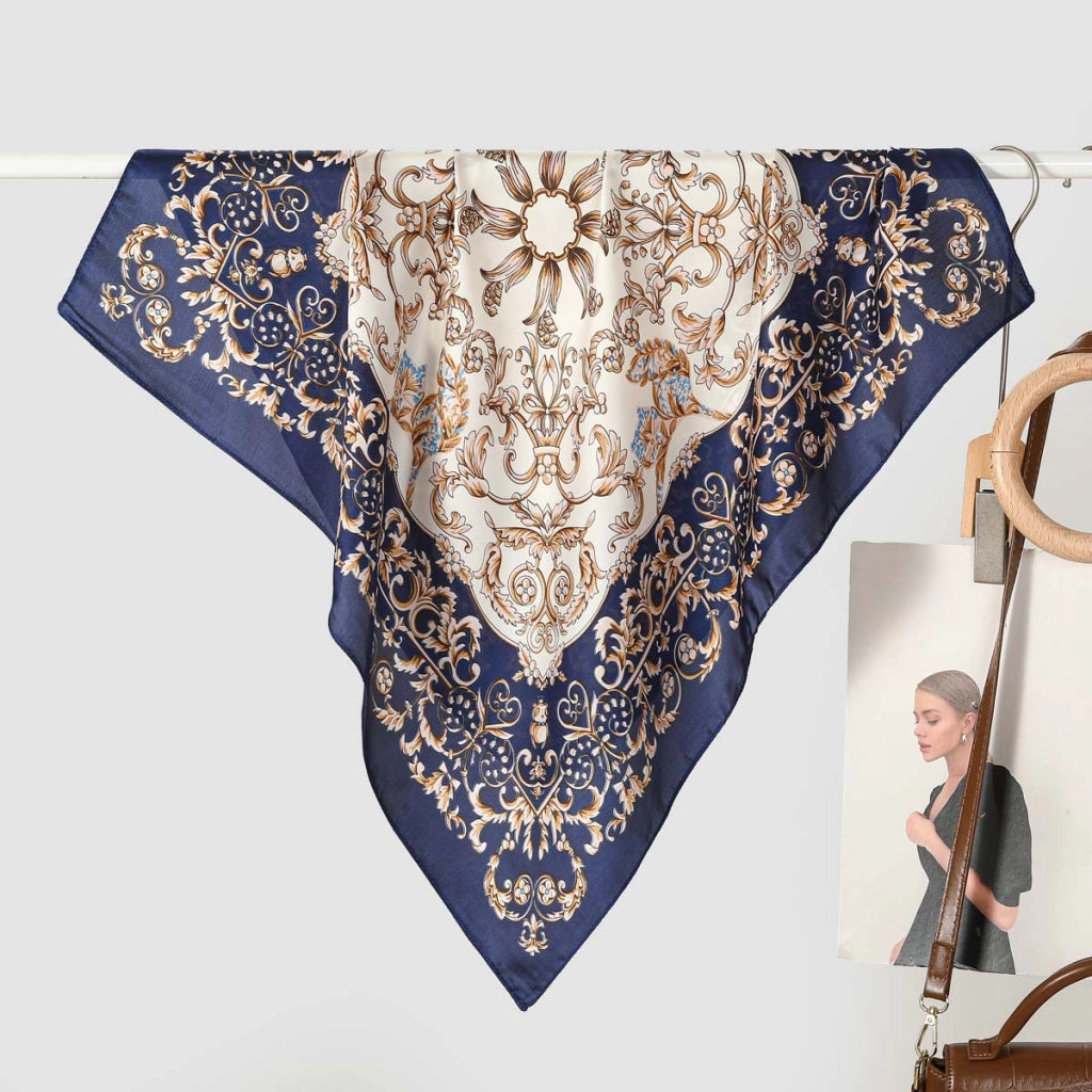 Nuova sciarpa da donna in seta stampata, stile coreano, sciarpa decorativa alla moda e versatile.