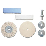 KWB 485200 Set Lucidatura 5 Pezzi Dischi Feltro Panno e Paste Lucidanti per Trapano colore Blu Bianco
