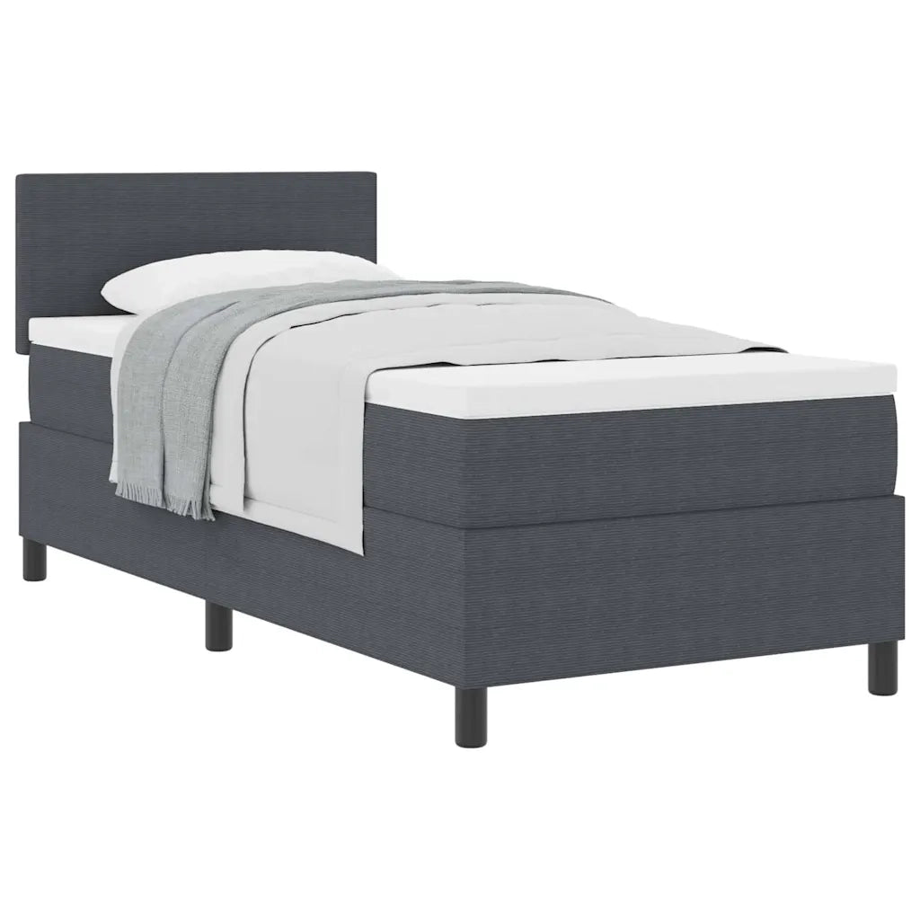 Letto a molle con testiera Grigio Scuro e Bianco 100 x 200 cm 3337500