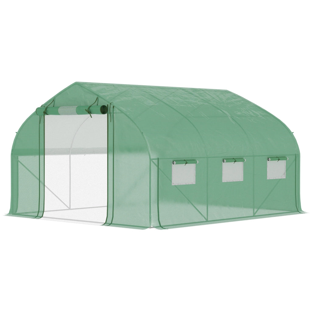 Tunnel Serra Giardino ¨C Zephmum ¨C Verde 347x300x200 cm con 6 Finestre e Porta