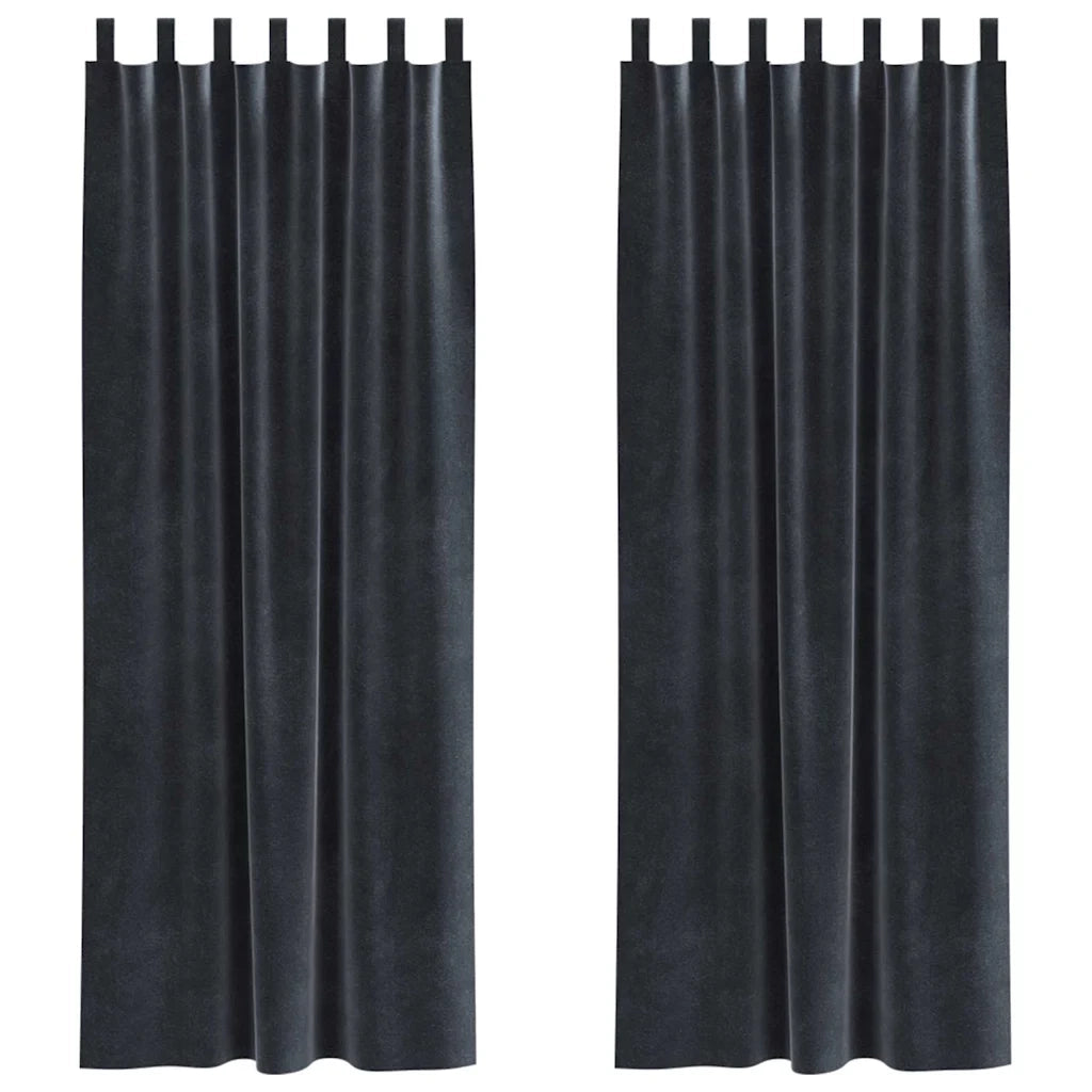Tende oscuranti 2 pcs Grigio scuro 140 x 225 cm Velluto 4107235