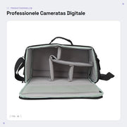 Borsa di Trasporto per Fotocamera Professionale - Tasca a Spalla con Parete Divisoria Removibile - Resistente allo Shock - Chiusura a Doppia Fetta - Grande Capacità - Tasca per Fotocamera