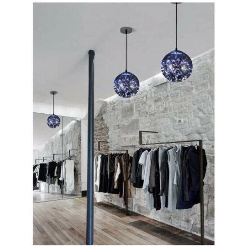 Trade Shop - Lampadario Led 10w Sfera Effetto Cielo Stellato In Vetro A Luce 7500k 3000k A47 -